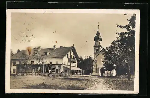 AK Judenstein bei Hall, Ortsansichtmit Kirche