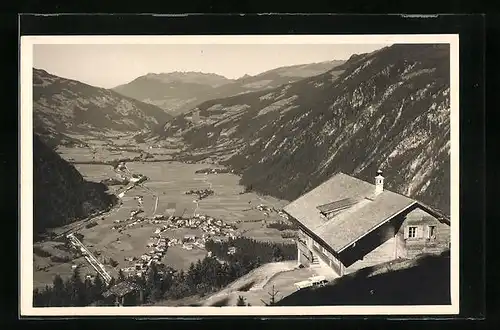 AK Mayrhofen, Blick ins Zillertal vom Wiesenhof aus