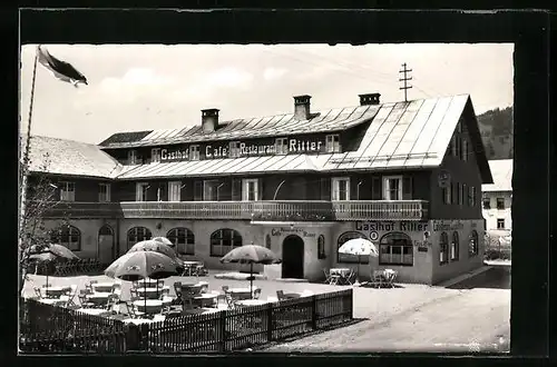 AK Tannheim, Ansicht Gasthaus und Pension Ritter