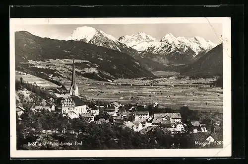 AK Imst, Ortsansicht mit Kapelle a. d. Fernpassstrasse