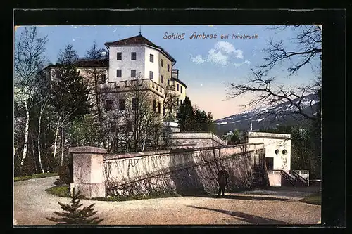 AK Innsbruck, Blick zum Schloss Ambras