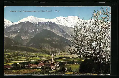 AK Aldrans, Fernansicht mit Speckkarspitze und Bettelwurf