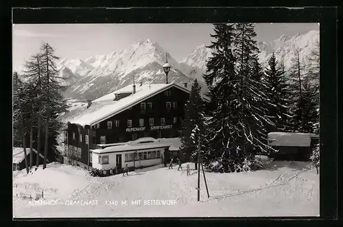 AK Schwaz, Alpengasthof Grafenast mit Bettelwurf