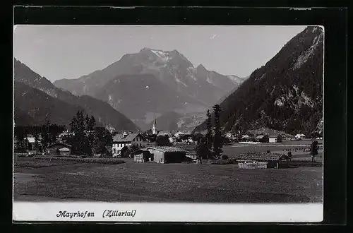 AK Mayrhofen im Zillertal, Totalansicht aus weiter Ferne