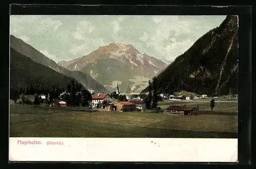 AK Mayrhofen, Totalansicht aus der Ferne