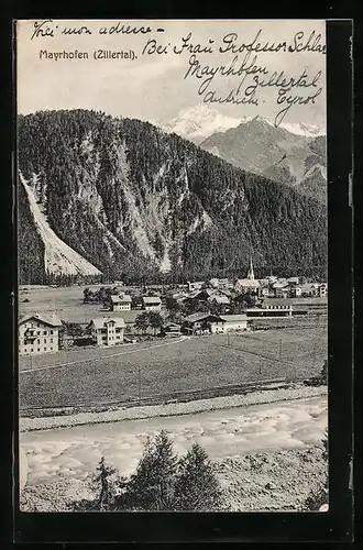AK Mayrhofen im Zillertall, Gesamtansicht aus der Ferne