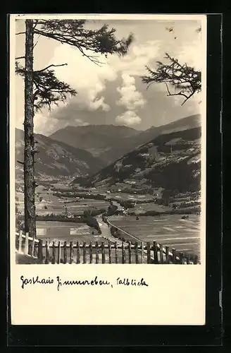 AK Mayrhofen, Gasthaus Zimmereben mit Talblick