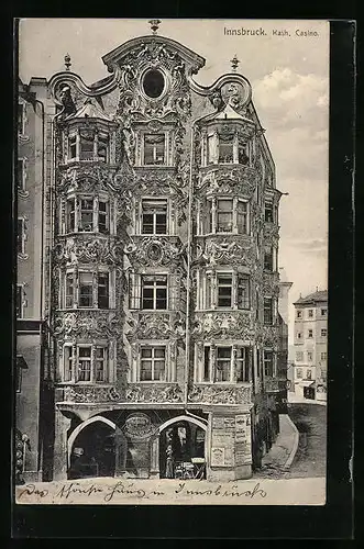 AK Innsbruck, Kath. Kasino in der Strassenansicht