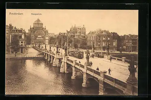 AK Amsterdam, Hoogesluis, Strassenbahn