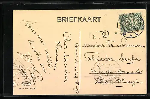 AK Amsterdam, Hoogesluis, Strassenbahn