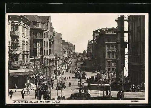 AK Sao Paulo, Avenida S. Joao, Strassenbahn