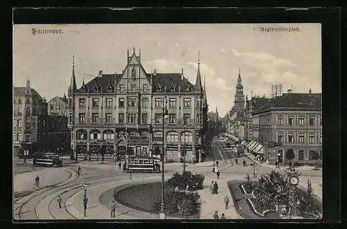 AK Hannover, Aegidientorplatz mit Geschäften und Strassenbahn