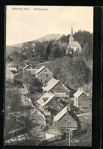 AK Schierke / Harz, Strassenpartie der Dorfstrasse