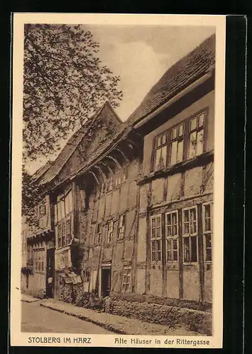 AK Stolberg, Alte Häuser in der Rittergasse