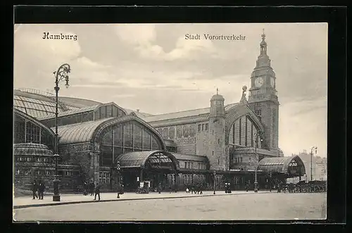 AK Hamburg-St.Georg, Eingänge des Stadt Vorortverkehr am Hauptbahnhof