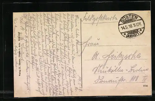 AK Güsten i. Anh., Marktplatz mit Rathaus und Fleischerei Otto Freye