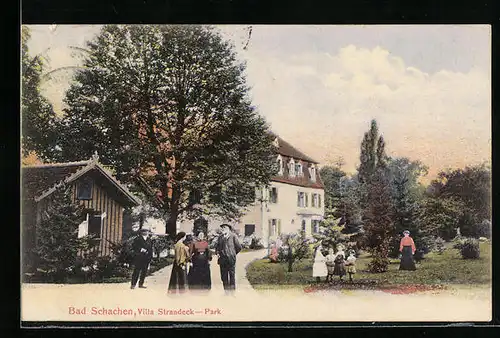 AK Bad Schachen, Park der Villa Strandeck