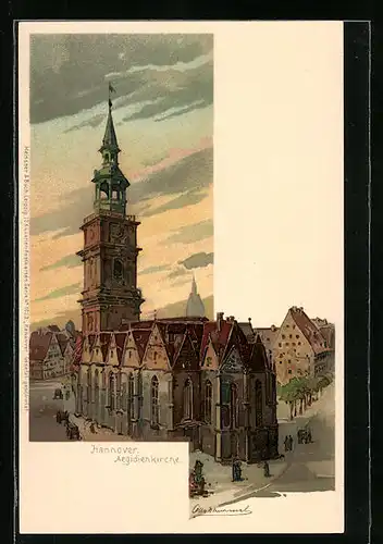 Künstler-AK Otto Hammel: Hannover, Aegidienkirche