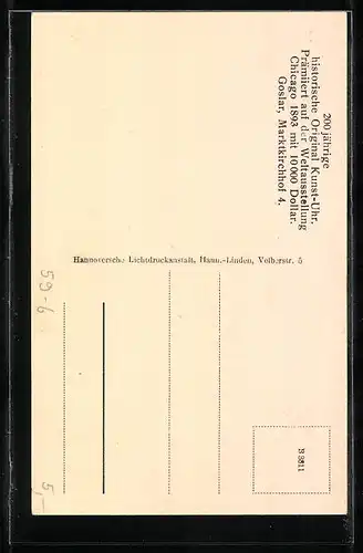 AK Chicago, 200 jährige historische Original Kunstuhr