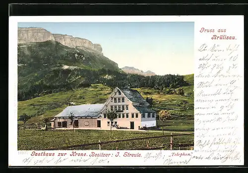 AK Brülisau, Partie am Gasthaus zur Krone