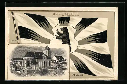 AK Appenzell, Blick auf die Kirche