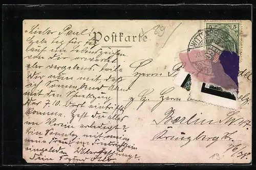 AK Wittenberge, Am Stern mit Chausseestrasse