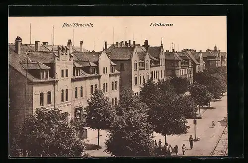 AK Neu-Sörnewitz, Fabrikstrasse mit Weinhandlung