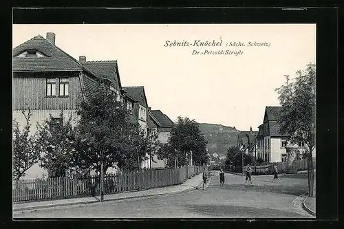 AK Sebnitz-Knöchel /Sa., Partie in der Dr.-Petzold-Strasse