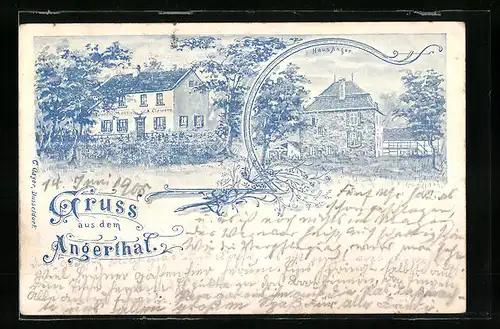 Künstler-AK Essen / Ruhr, Haus Anger, Gasthof zum Forsthaus von A. Clemens im Angerthal