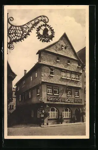 AK Ochsenfurt a. Main, Hotel zur Rose von V. Brönner