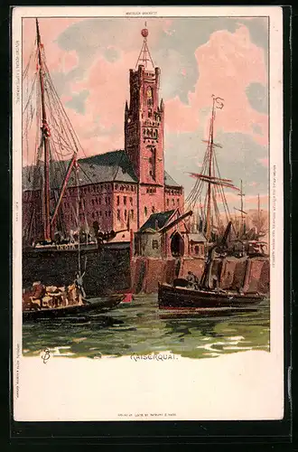 Künstler-AK Carl Biese: Partie am Kaiserquai