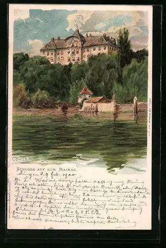 Künstler-AK Carl Biese: Schloss auf der Mainau