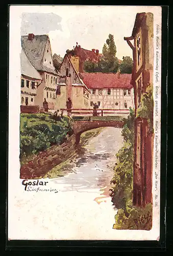 Künstler-AK Carl Biese: Goslar, am Liebfrauenberg
