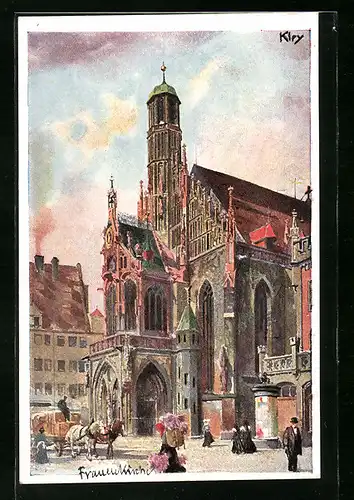 Künstler-AK Heinrich Kley: Nürnberg, Frauenkirche