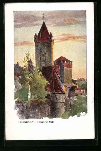 Künstler-AK Heinrich Kley: Nürnberg, Schloss Luginsland