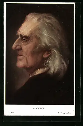 Künstler-AK Komponist Franz Liszt im Portrait