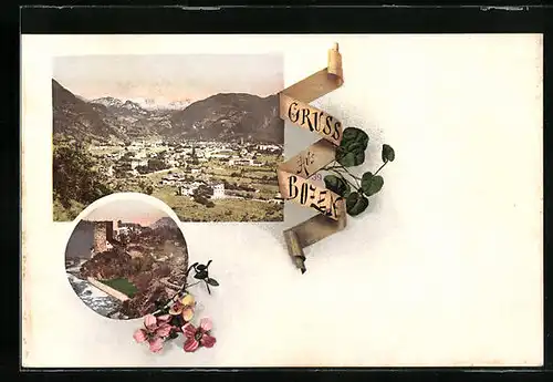 AK Bozen, Teilansicht, Uferpartie