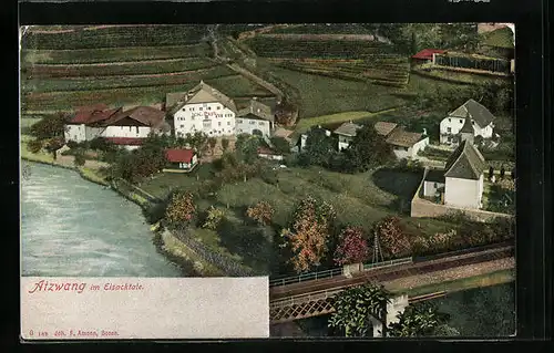 AK Atzwang im Eisacktale, Ortspartie mit K. k. Post