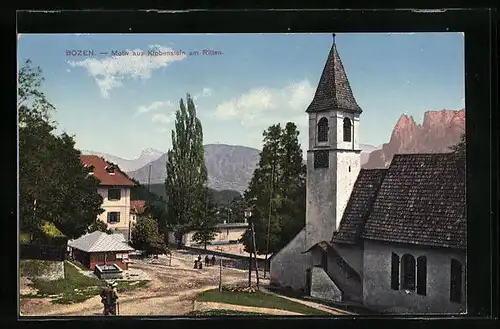 AK Klobenstein am Ritten /Bozen, Ortspartie mit Kirche