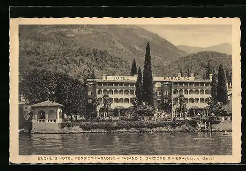 AK Gardone Riviera, Büchl's Hotel-Pension Paradiso