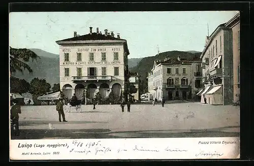 AK Luino, Piazza Vittorio Emanuele, Albergo dell'Ancora