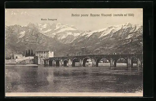 AK Lecco, Antico ponte Azzone Visconti e Monte Resegone