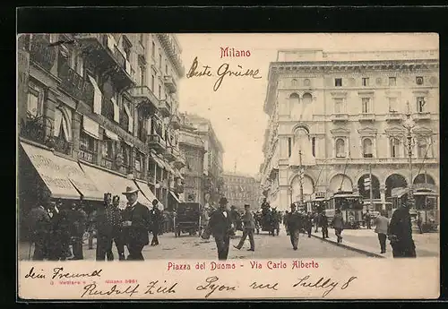 AK Milano, Piazza del Duomo, Via Carlo Alberto