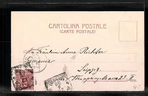 AK Rapallo, alte Häuser am Ufer