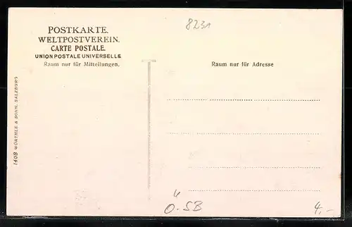 AK Grossgmain, Panorama mit Kirche