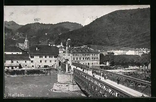 AK Hallein, Teilansicht mit Flussbrücke