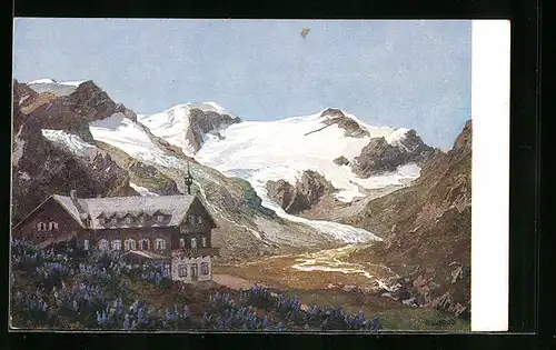 AK Kaprun, Hotel Moserbodenmit Blick gegen den Karlinger