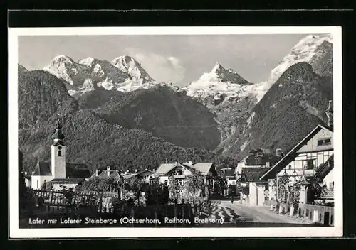 AK Lofer, Teilansicht mit Loferer Steinberge