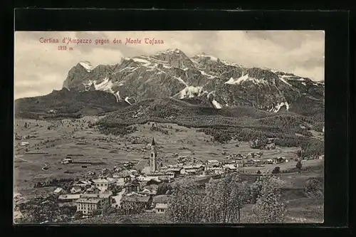 AK Cortina d'Ampezzo, Panorama mit Monte Trofana
