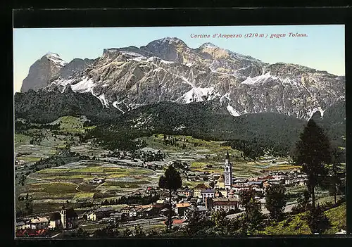 AK Cortina d'Ampezzo, Totale mit Blick auf den Tofana